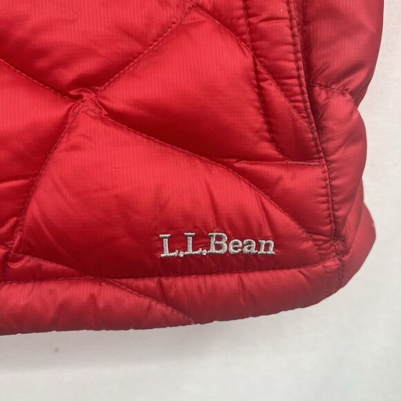 Women’s LL Bean Ultralight Goose Down Jacket 850 Puffer Red Size Small READ - Picture 2 of 7